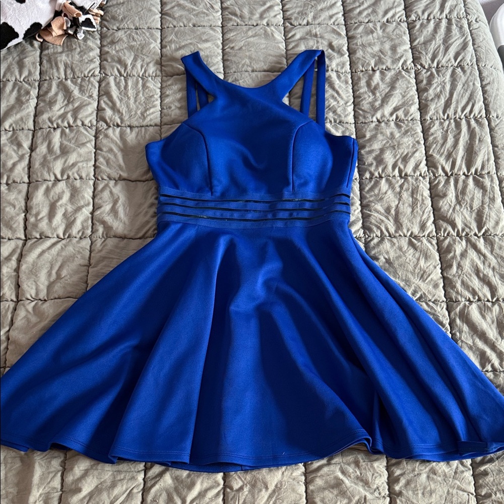 Chic Royal Blue Mini Dress